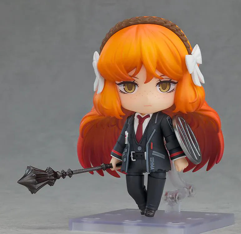 Limbus Company Ishmael Nendoroid figure with orange hair, combat uniform, weapon, and shield accessories