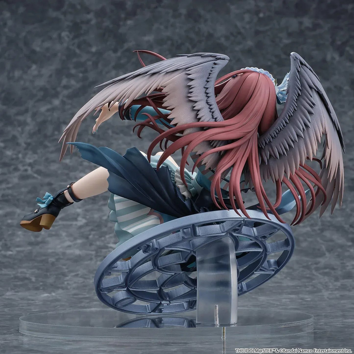 Idolmaster Shiny Colors Tenka Osaki Galdienne Amethyst Ver 1/6 Scale Figure with wings and clock base in dynamic pose