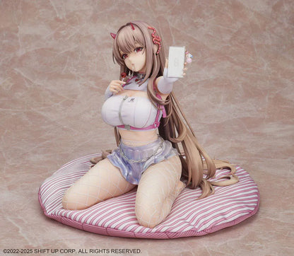 Goddess of Victory Nikke Viper 1/4 scale figure kneeling on cushion with smartphone accessory