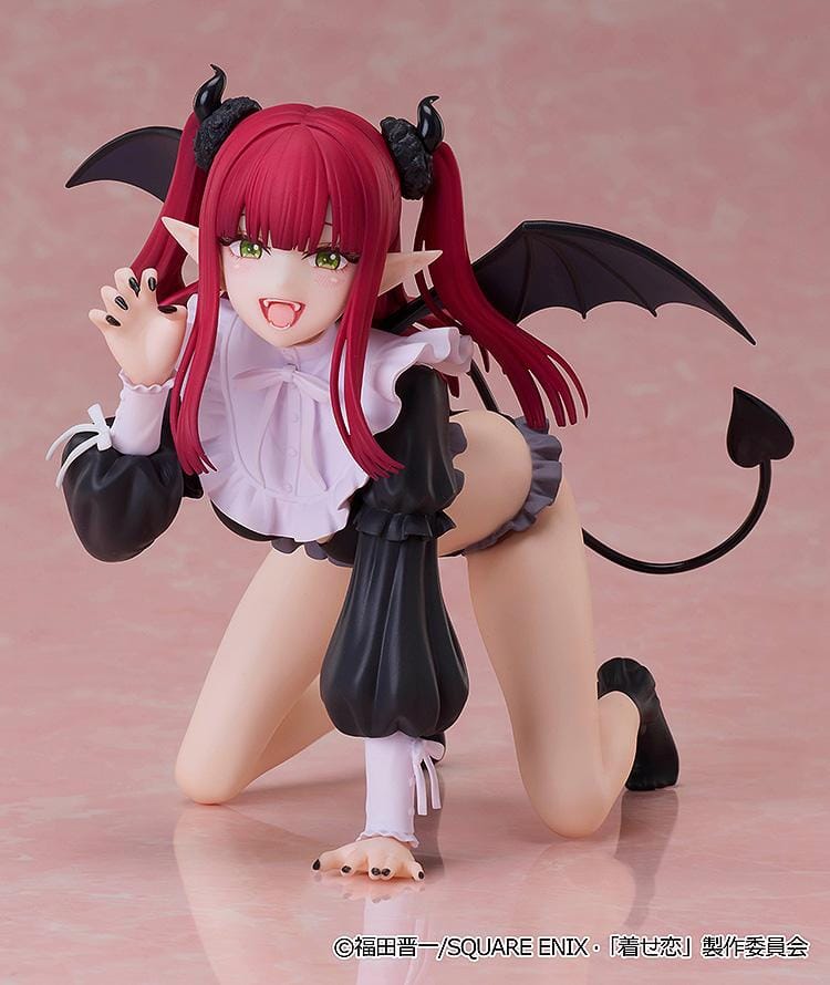 My Dress-Up Darling Marin Kitagawa Liz Cosplay Ver figure with demon wings, twin-tails, and playful kneeling pose.