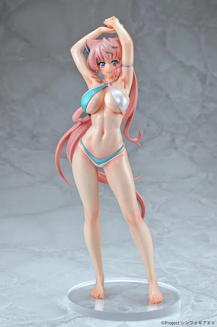 Senki Zesshou Symphogear XV Maria Cadenzavna Eve Bikini Style Gloss Ver. 1/7 Scale Figure in a turquoise and white swimsuit