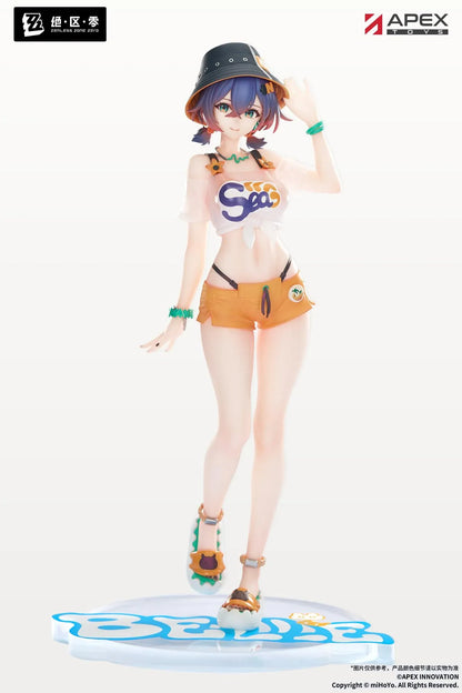 Zenless Zone Zero Limepie Belle Summer Skies 1/8 scale figure featuring Belle in a summer outfit with a bucket hat and orange shorts
