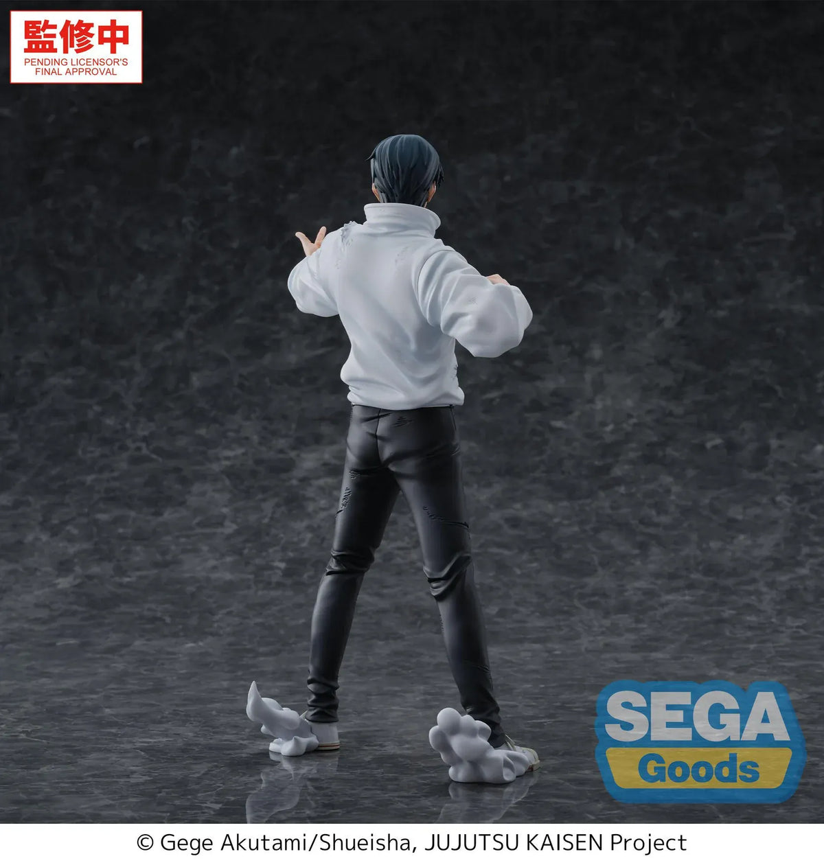 GigantiX Yuta Okkotsu Manifestation figure extending a ring-bearing hand, wearing a white jacket and black trousers with white effects around his feet.