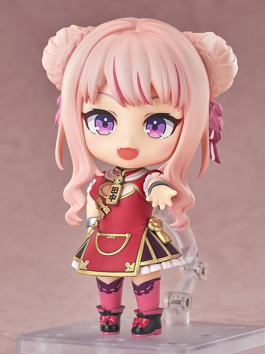 HimeHina Channel Nendoroid No.2871 Tanaka Hime in red idol outfit with twin buns and fanged smile