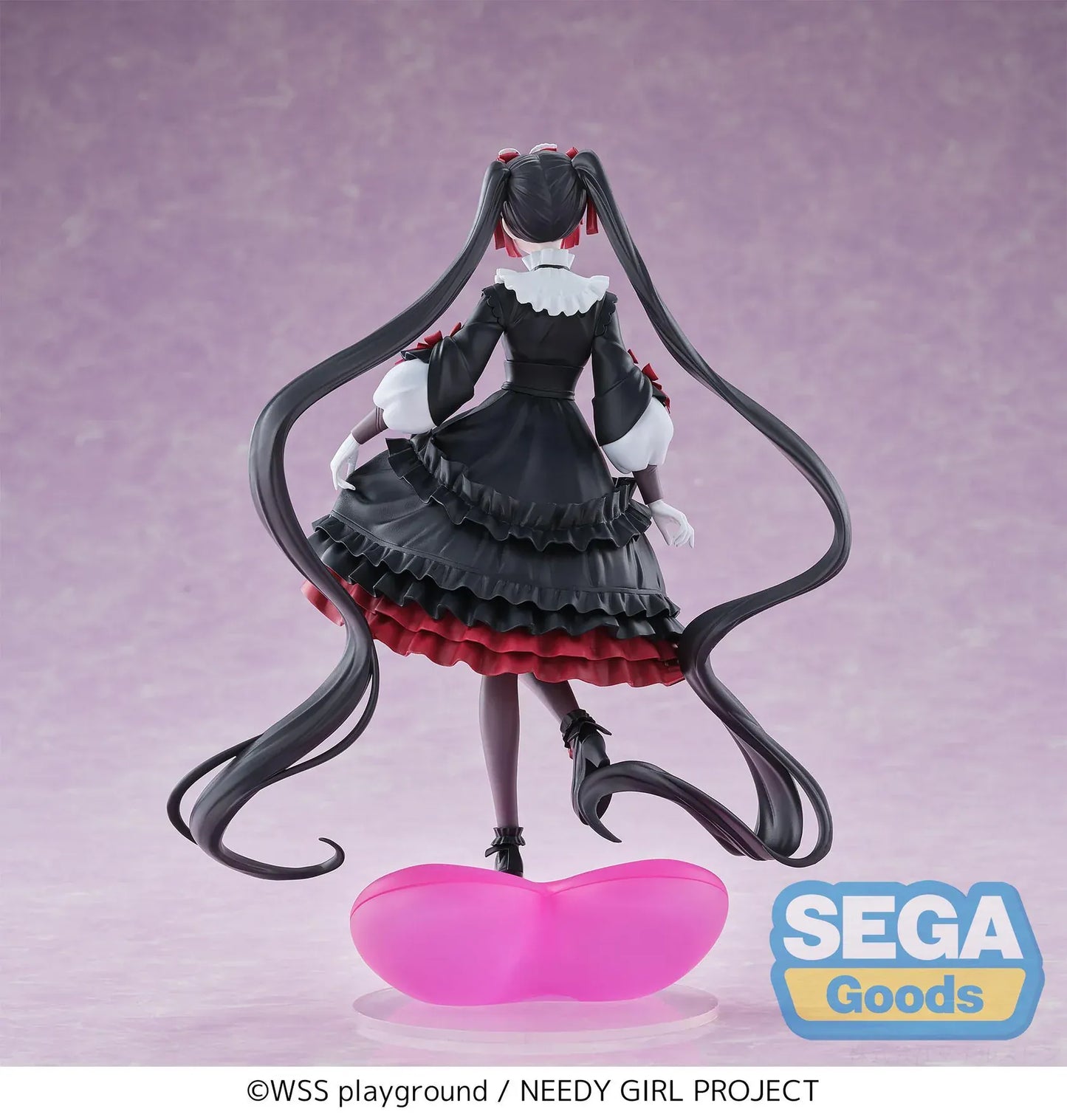 Needy Girl Overdose XStellar Michia Gokubara anime figure in gothic lolita dress on heart-shaped base