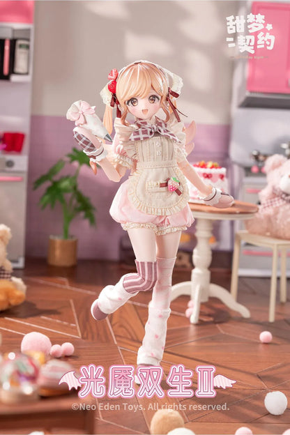 Angel and Demon Light Demon Twins 2 MJD Blind Doll six figure set featuring fantasy gothic and angel-inspired outfits