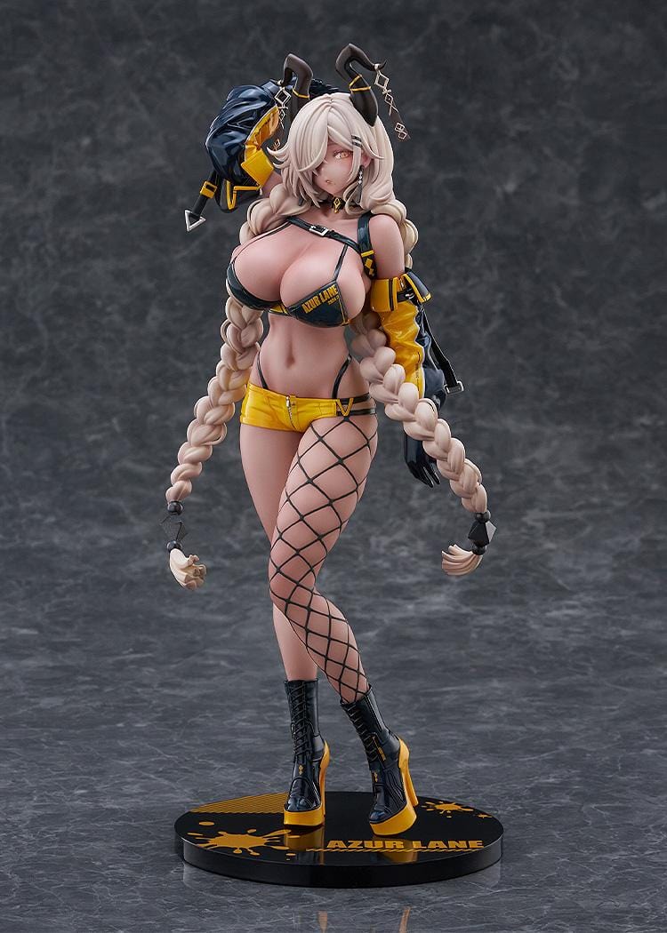 Azur Lane Owari Anime Expo 2024 Ver. 1/7 Scale Figure in black and yellow outfit with long braids and detailed base