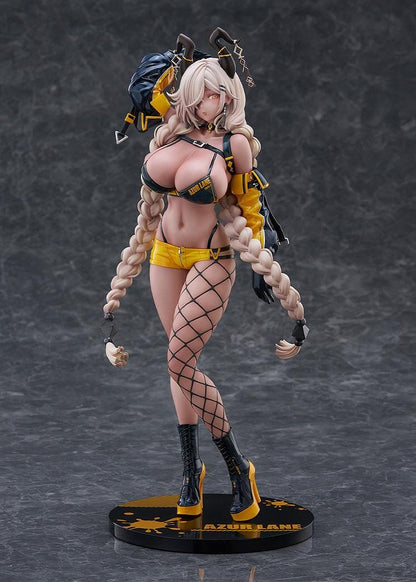 Azur Lane Owari Anime Expo 2024 Ver. 1/7 Scale Figure in black and yellow outfit with long braids and detailed base