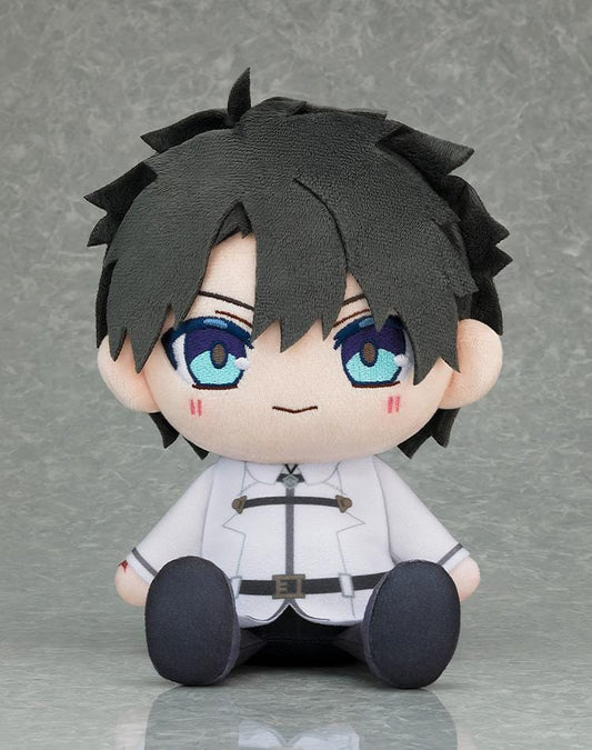 Fate Grand Order Chocopuni Plushie Master Male Protagonist with black hair, blue eyes, Chaldea-style outfit, and embroidered expression