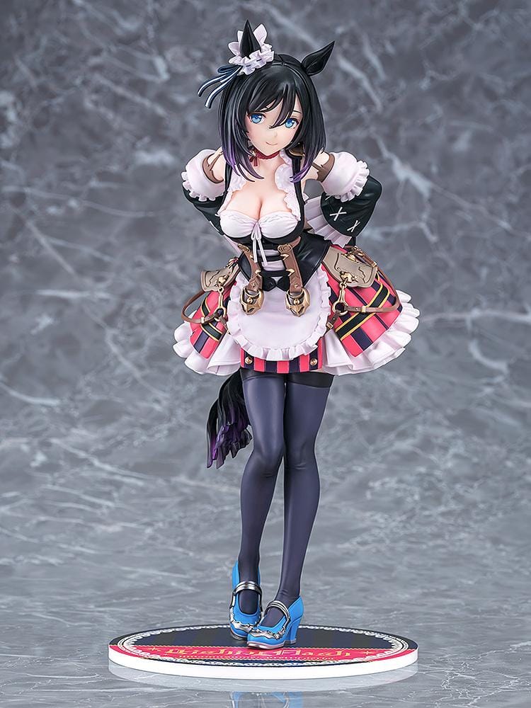 Umamusume Pretty Derby Eishin Flash Victory Pose Ver. 1/7 Scale Figure featuring Eishin Flash in a detailed race-inspired outfit with horse ears and a themed display base.
