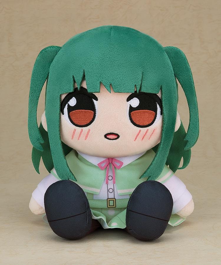 IKIZULIVE LOVELIVE BLUEBIRD Kuripan Plushie Midori Yamada with green twin-tail hair, embroidered eyes, green outfit, and seated chibi plush design