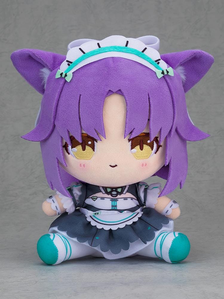 Nekopara Sekai Connect Chocopuni Plushie Cinnamon with purple hair, cat ears, and maid outfit