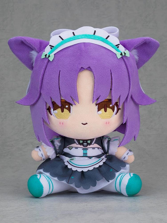 Nekopara Sekai Connect Chocopuni Plushie Cinnamon with purple hair, cat ears, and maid outfit
