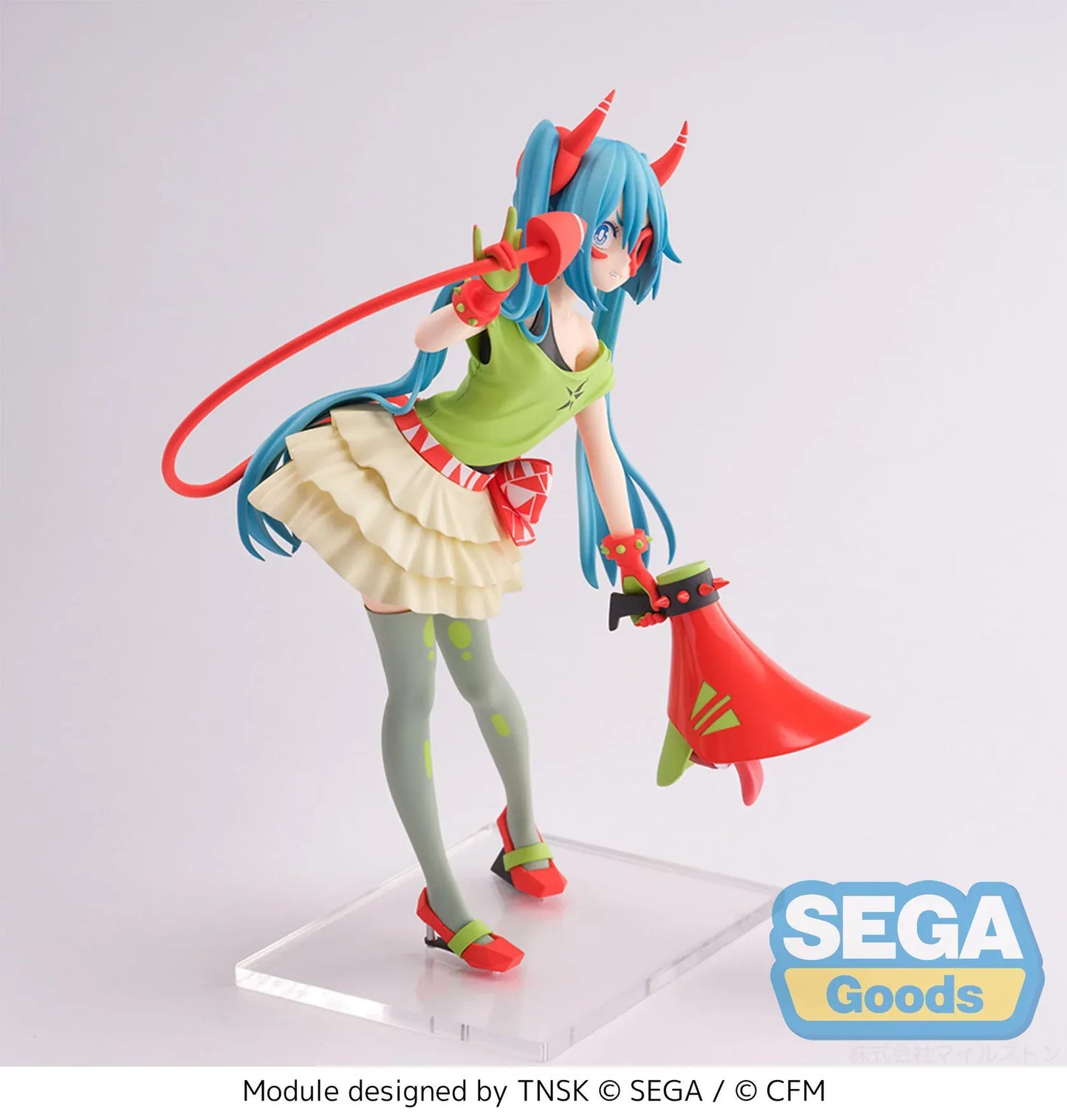 Hatsune Miku Project DIVA FiGURiZMa DE:MONSTAR T.R. Version rerelease figure with devil horns, tail, and colorful outfit