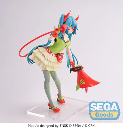 Hatsune Miku Project DIVA FiGURiZMa DE:MONSTAR T.R. Version rerelease figure with devil horns, tail, and colorful outfit