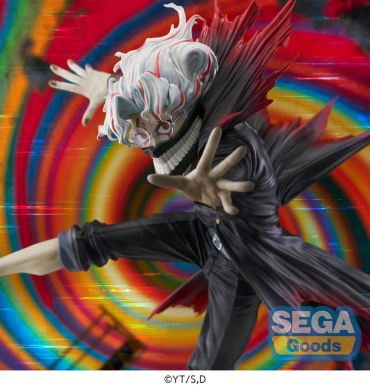 Dandadan FIGURIZMa Okarun Transformed Visual Ver 1.5 figure leaping in mid-air with shredded black and red coat