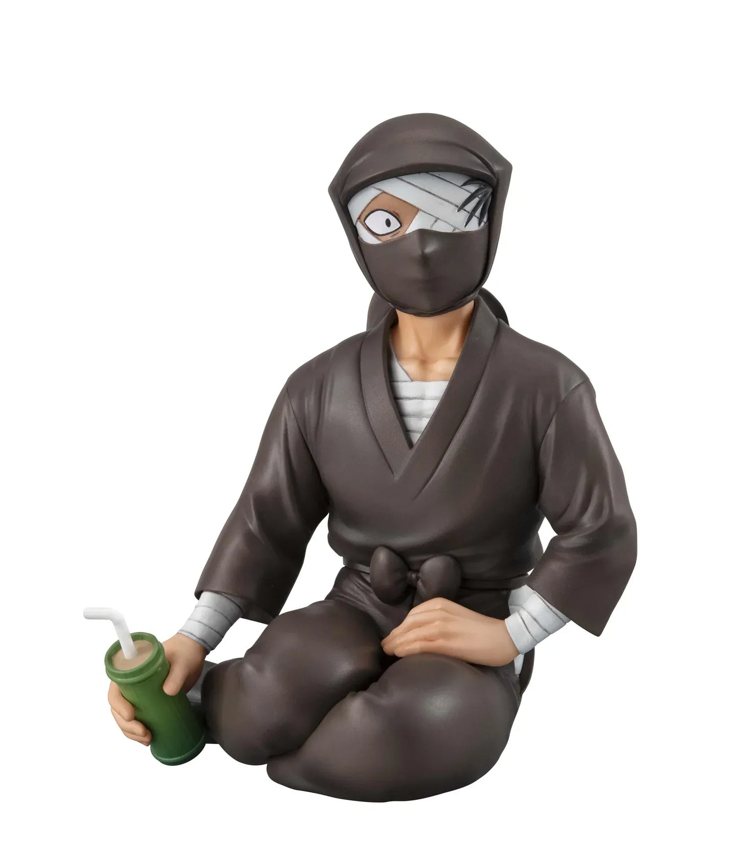 Nintama Rantaro G.E.M. Series Zatto-san palm size figure seated in hand with ninja outfit