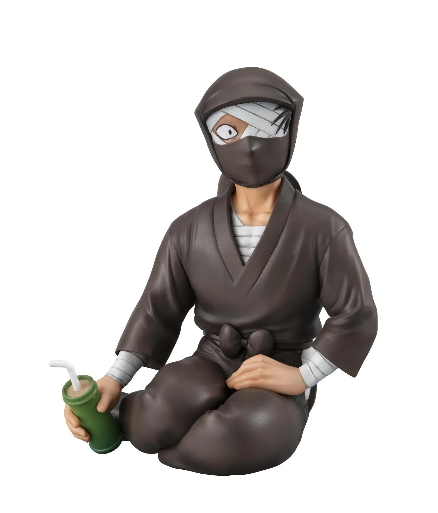 Nintama Rantaro G.E.M. Series Zatto-san palm size figure seated in hand with ninja outfit