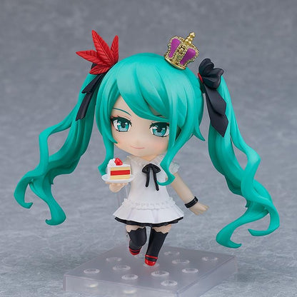 Hatsune Miku Nendoroid Hatsune Miku World Is Mine 2024 Ver. Figure Rerelease featuring Miku with teal twin tails, crown accessory, white outfit, and red and black accents.