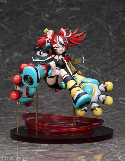 Hololive Hakos Baelz AXGRIT version 1/7 scale figure with dynamic pose red twin tails and mechanical companions