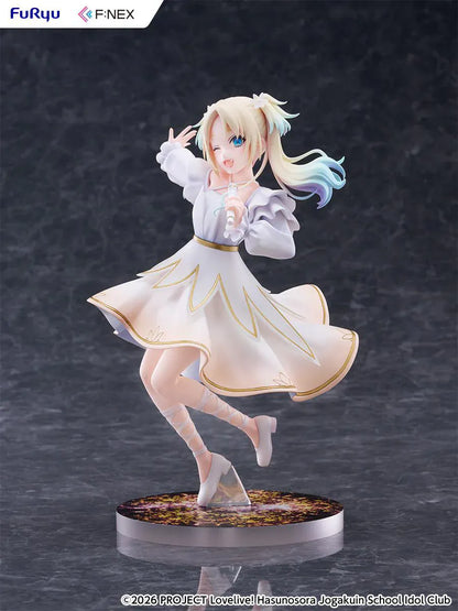 Love Live Hasunosora Girls' High School Idol Club Rurino Osawa 1/7 Scale Figure in white idol dress holding a microphone