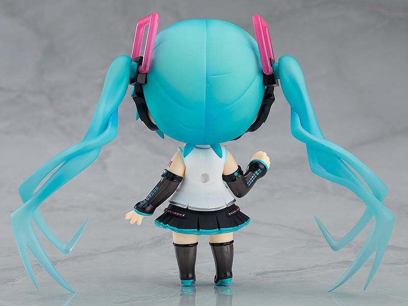 Hatsune Miku Nendoroid Hatsune Miku V4X Figure Rerelease with turquoise twin tails, headset, and black white teal Vocaloid outfit