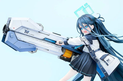 Blue Archive Aris Awaken Supernova 1/7 Scale Figure with futuristic weapon, blue hair, halo, and dynamic action pose