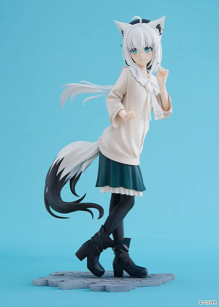 hololive production G.S. Collection Shirakami Fubuki Date Style Casual Outfit Ver. 1/7 Scale Figure with white hair, fox ears, and flowing tail