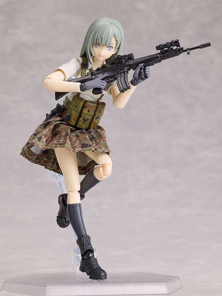 Little Armory figma Ena Toyosaki ver. 1.5 Figure wearing camouflage tactical gear and holding a detailed rifle