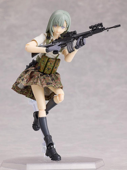 Little Armory figma Ena Toyosaki ver. 1.5 Figure wearing camouflage tactical gear and holding a detailed rifle
