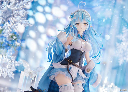 Hololive Yukihana Lamy 1/6 scale figure kneeling with long blue hair and winter themed outfit