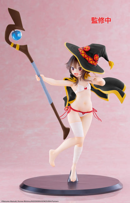 Megumin swimwear coreful figure holding staff KonoSuba anime collectible