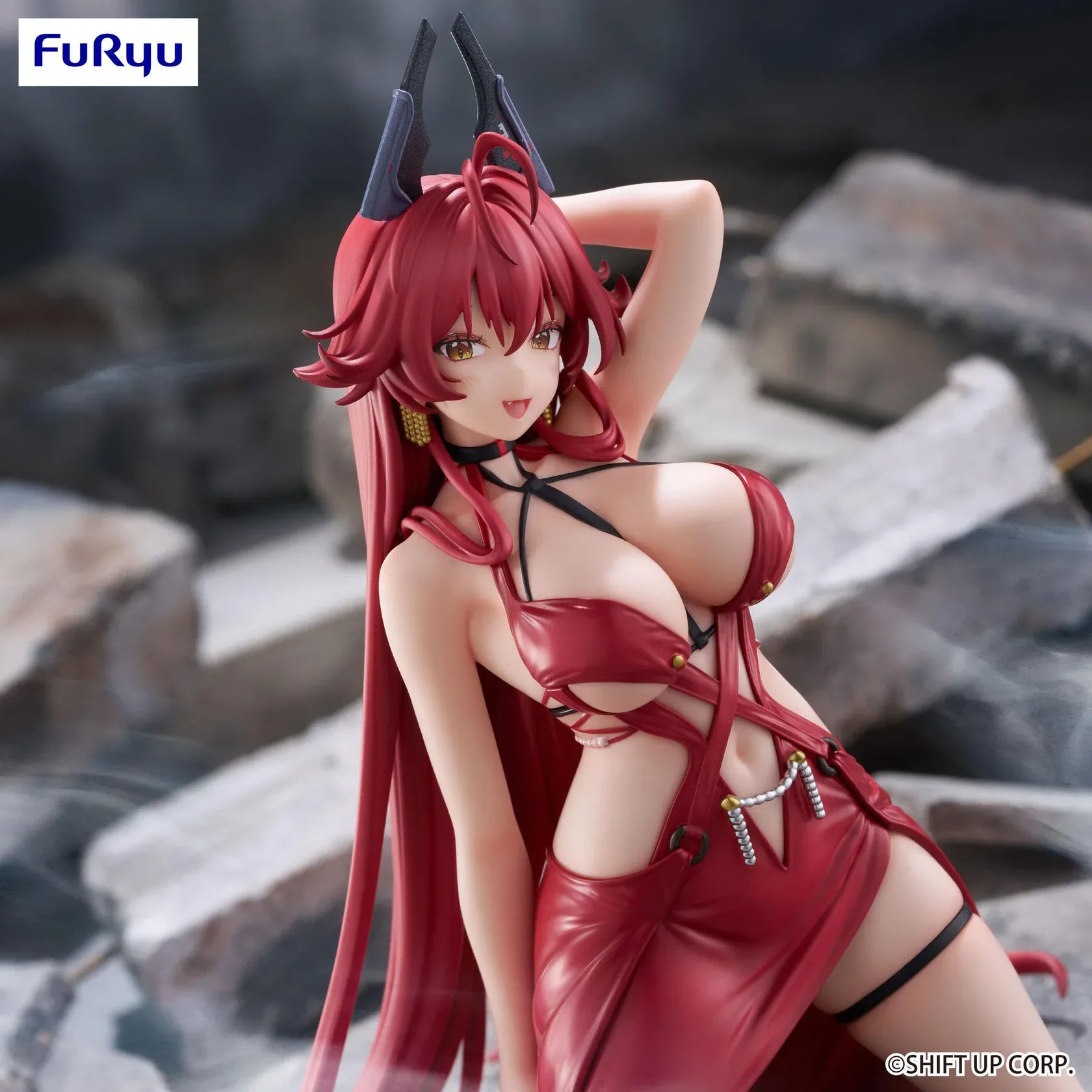 Goddess of Victory Nikke Red Hood Nonsense Red Noodle Stopper Figure Re-run with long red hair and red outfit