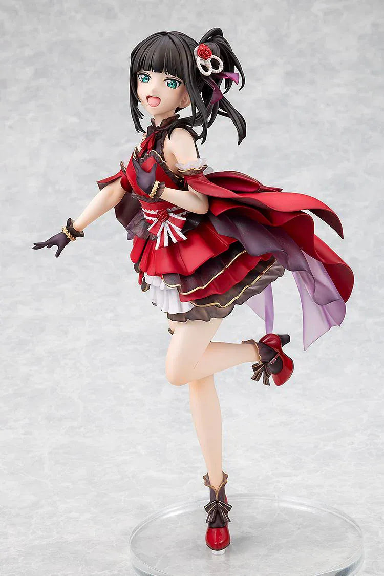 Love Live Sunshine Dia Kurosawa Love Live Days 5th Anniversary Ver. 1/7 Scale Figure featuring Dia in a red idol outfit with black and gold accents, ribbon details, and cheerful performance pose.