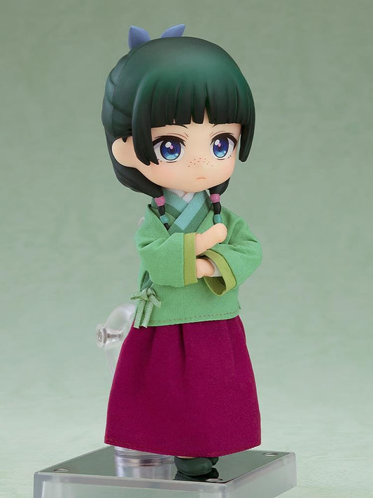 The Apothecary Diaries Nendoroid Doll Maomao wearing green outfit with fabric clothing and articulated body
