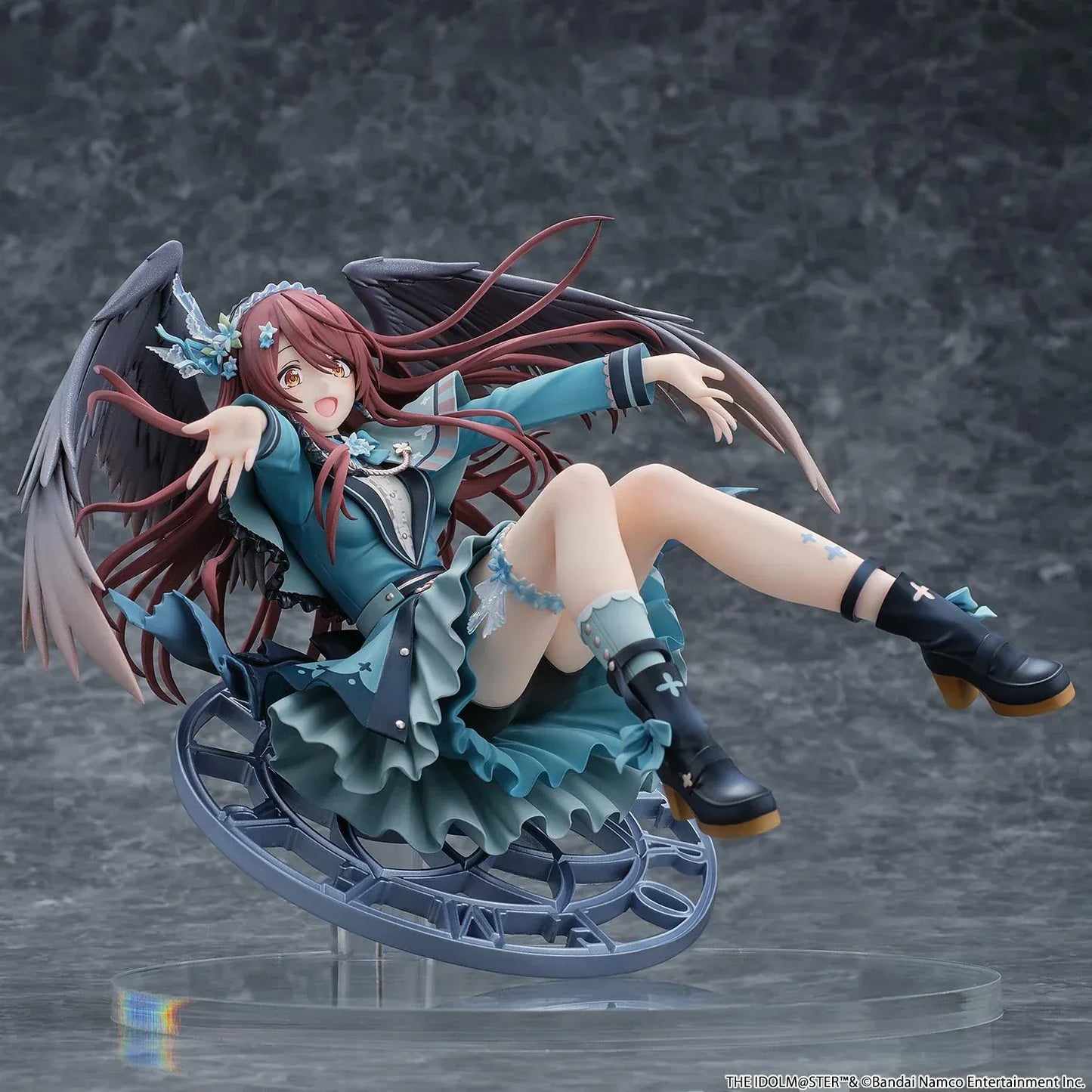 Idolmaster Shiny Colors Tenka Osaki Galdienne Amethyst Ver 1/6 Scale Figure with wings and clock base in dynamic pose