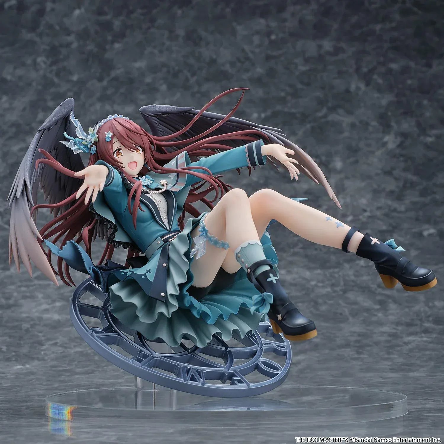 Idolmaster Shiny Colors Tenka Osaki Galdienne Amethyst Ver 1/6 Scale Figure with wings and clock base in dynamic pose