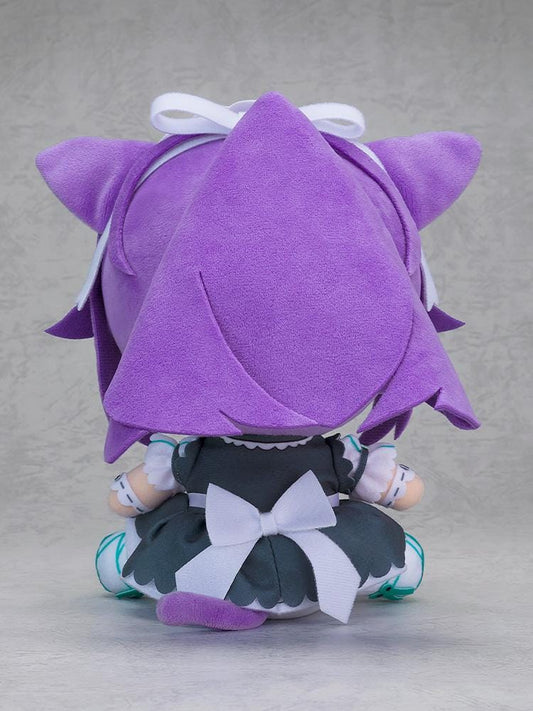 Nekopara Sekai Connect Chocopuni Plushie Cinnamon with purple hair, cat ears, and maid outfit