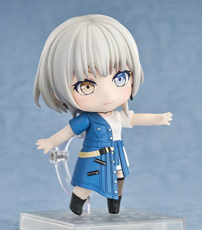 BanG Dream! It’s MyGO!!!!! Nendoroid No.2855 Rana Kaname chibi figure holding guitar with heterochromia eyes and blue outfit