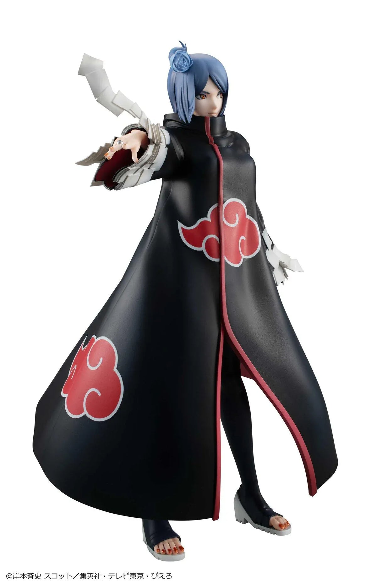 Naruto Shippuden Gals Series Konan figure wearing an Akatsuki cloak with paper ninjutsu effects