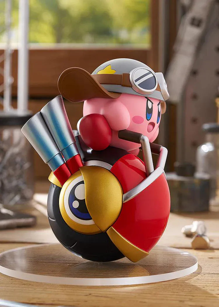 Kirby POP UP PARADE Wheelie Rider version figure Kirby wearing helmet and goggles riding Wheelie motorcycle form