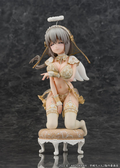 Tsuki Uzaki Angel Version 1/7 scale figure from Uzaki-chan Wants to Hang Out kneeling pose