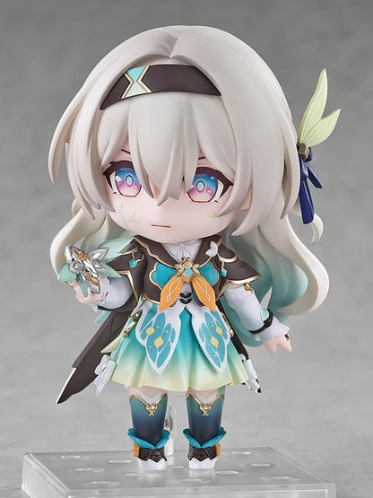 Honkai Star Rail Nendoroid Firefly Figure with teal white and gold outfit flowing hair and character accessory
