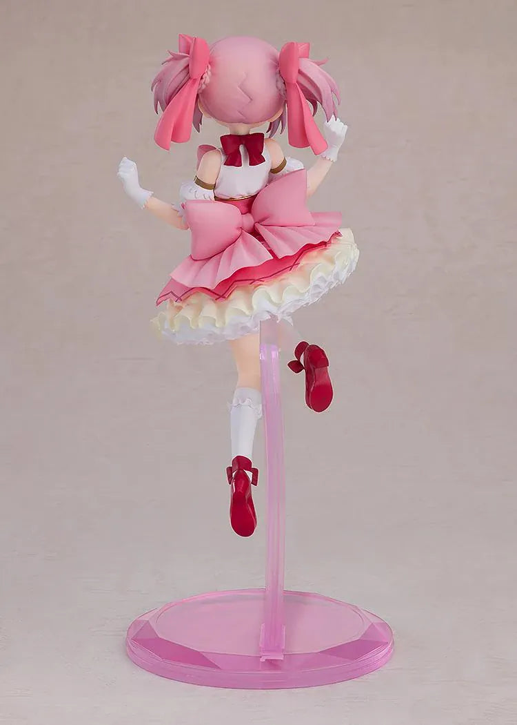 POP UP PARADE SP Madoka Kaname figure in a pink and white ruffled dress, with pink twin tails, raised hands, and a pink display base.