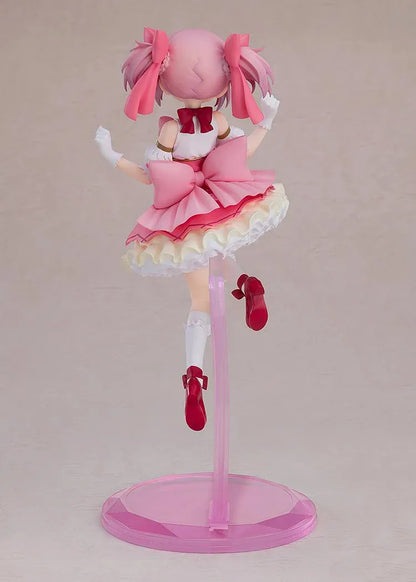 POP UP PARADE SP Madoka Kaname figure in a pink and white ruffled dress, with pink twin tails, raised hands, and a pink display base.