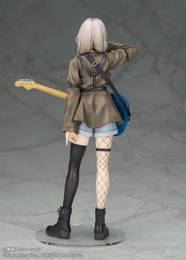 Girls Band Cry Momoka Kawaragi 1/7 scale figure featuring Momoka holding her signature blue electric guitar in a stylish stage-inspired outfit