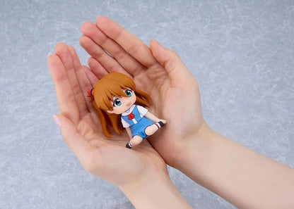 Rebuild of Evangelion Nendoroid Plus Asuka Shikinami Langley rubber mascot figure in school uniform sitting pose