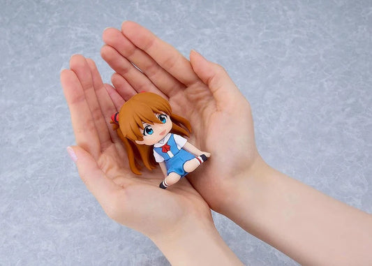 Rebuild of Evangelion Nendoroid Plus Asuka Shikinami Langley rubber mascot figure in school uniform sitting pose