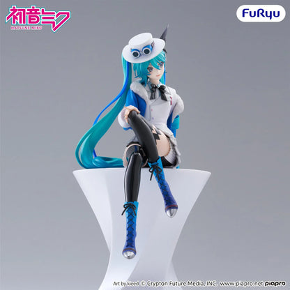 Vocaloid Hatsune Miku MIKU WITH YOU 2025 Version Noodle Stopper Figure in a blue and white outfit