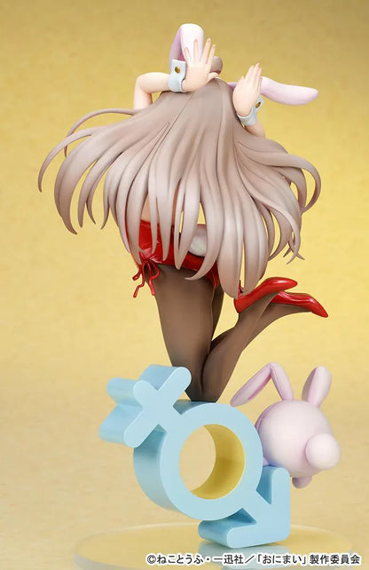 ONIMAI I'm Now Your Sister Mahiro Oyama Bunny Girl Style 1/7 Scale Figure featuring Mahiro in a red bunny outfit with bunny ears, flowing hair, tights, and themed display base.